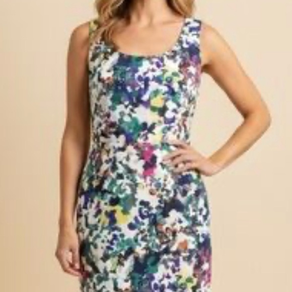 Ann Taylor Dresses & Skirts - Ann Taylor Floral Midi Dress in White, Green, Purple, Yellow